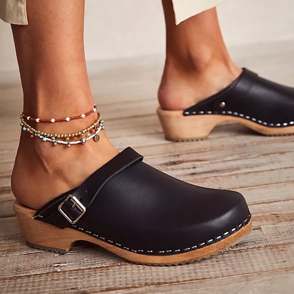 New: MIA Alma Leather and Wood Clog. Made in Sweden. Size 37 - Picture 3 of 16